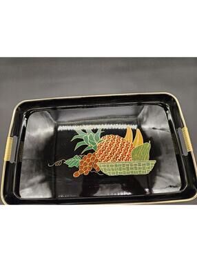 Vintage Japanese Barware Serving Tray Fruit Design Good Cond. Scratches on Back